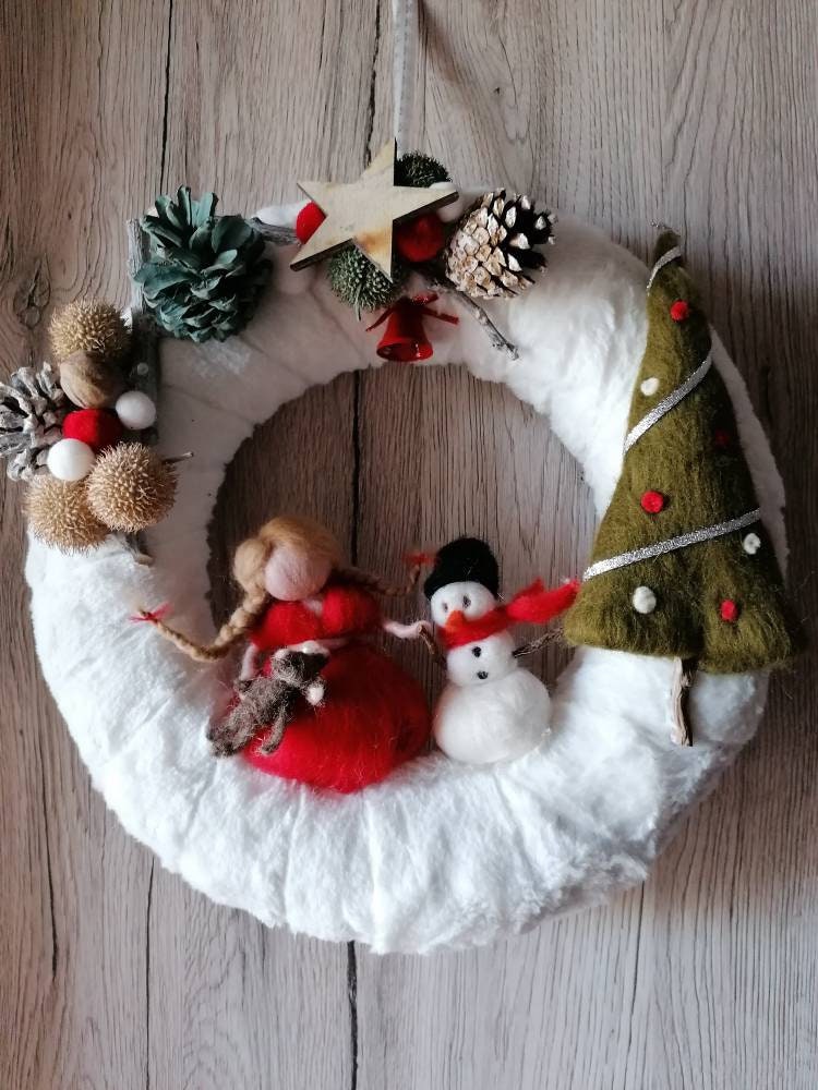 Couronne de Noël Bonhomme Neige