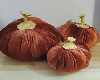 Velvet Pumpkin Bundle - Rich Rust Orange Velvet