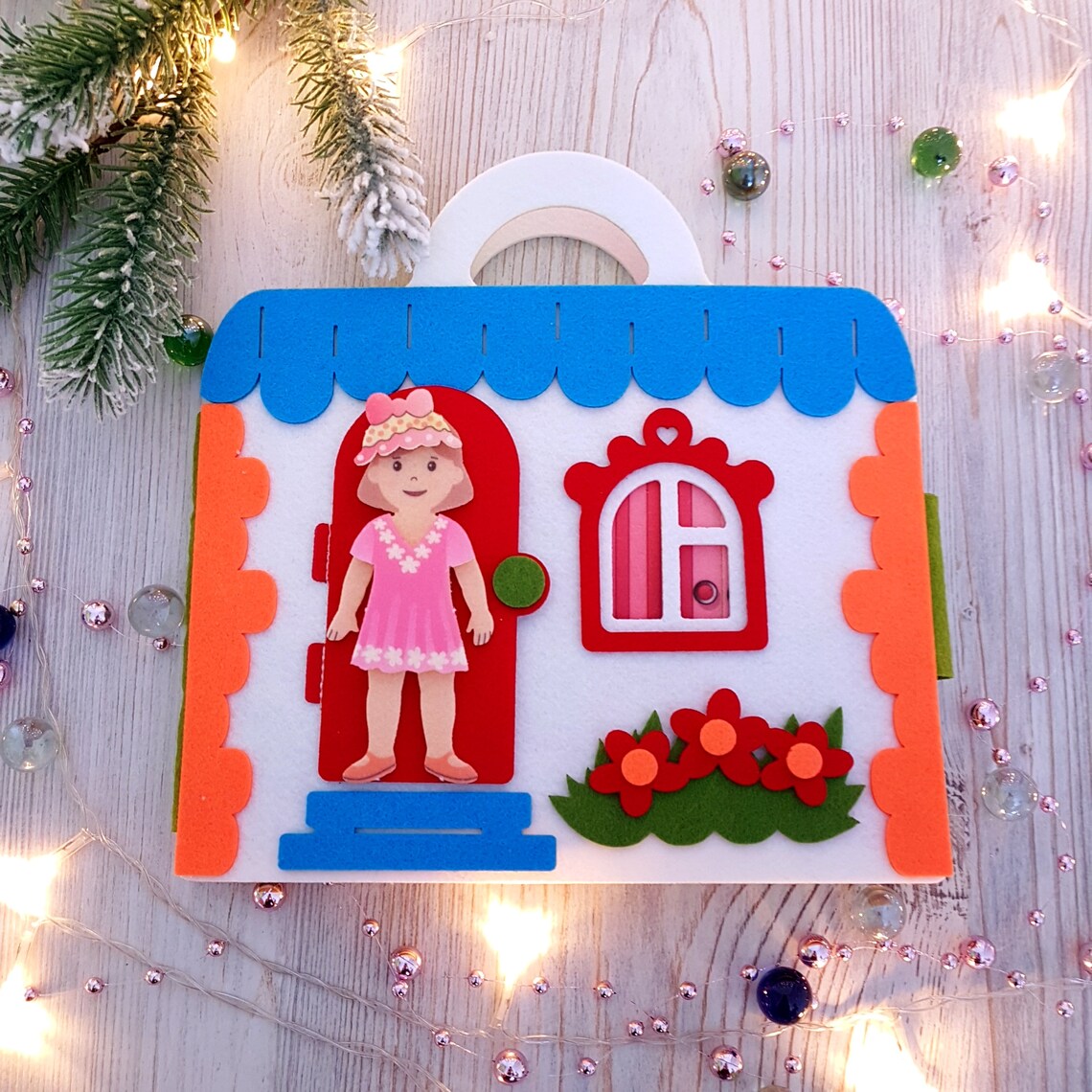 Fabric Dollhouse cloth doll house kit bag Felt book miniature Etsy