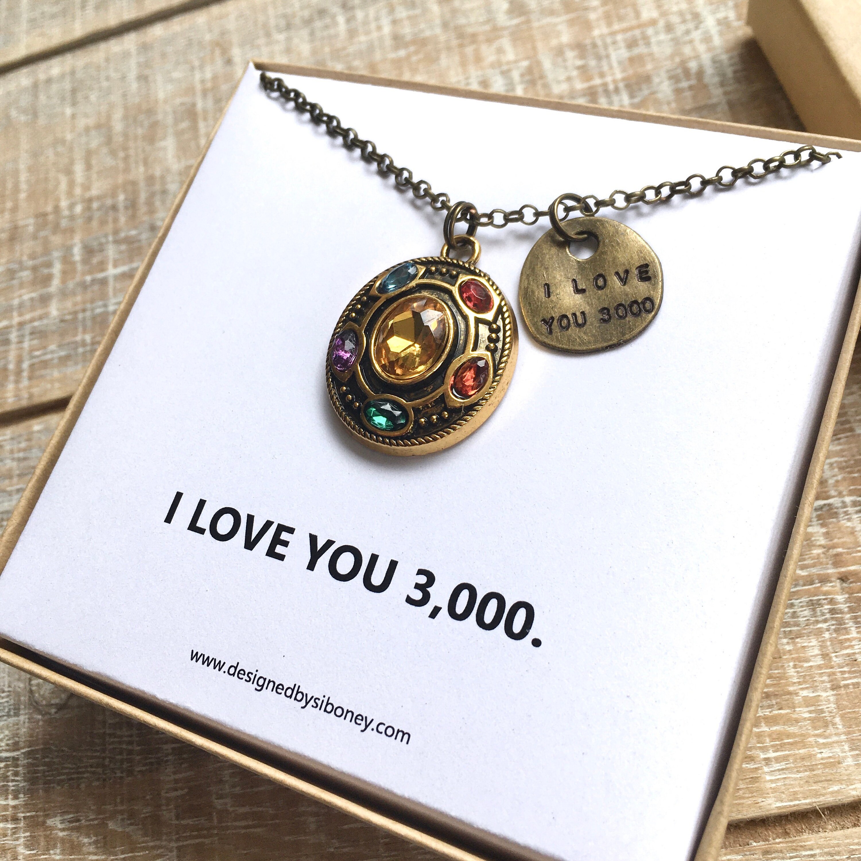 Infinity Stone Necklace | Marvel Jewelry | I love you 3,000