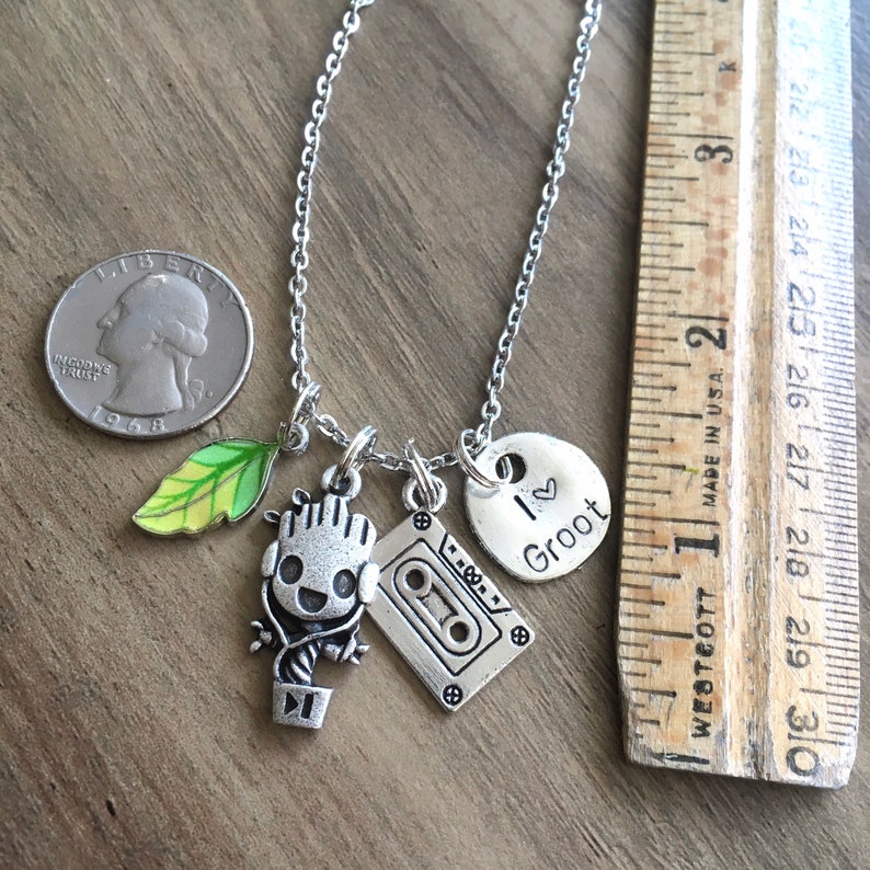 Marvel Movie Necklace for Women Guardians of the Galaxy Jewelry I Heart Baby Groot Necklace I am Groot