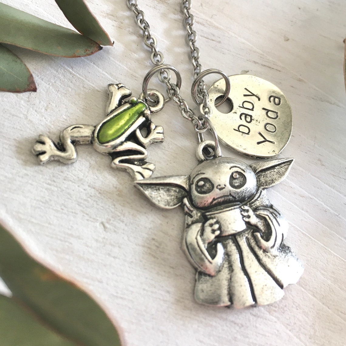 Baby Yoda Necklace The Child Mandalorian Jewelry Gift Box Etsy