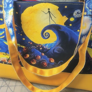 Jack Skellington Starry Night tote, ready to ship