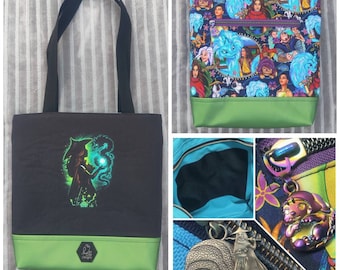 Sac fourre-tout à imprimé Raya, fond en cuir végétalien