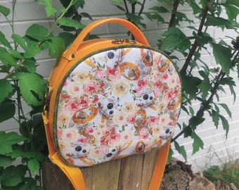 Sac melon floral BB-8, sac à main bandoulière en cuir végétalien