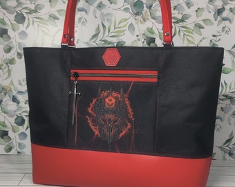 Sac fourre-tout Sauron LOTR, cuir végétalien, toile imperméable