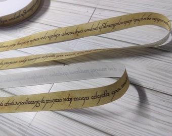 Elvish Writing on Ribbon, 7/8", by the yard