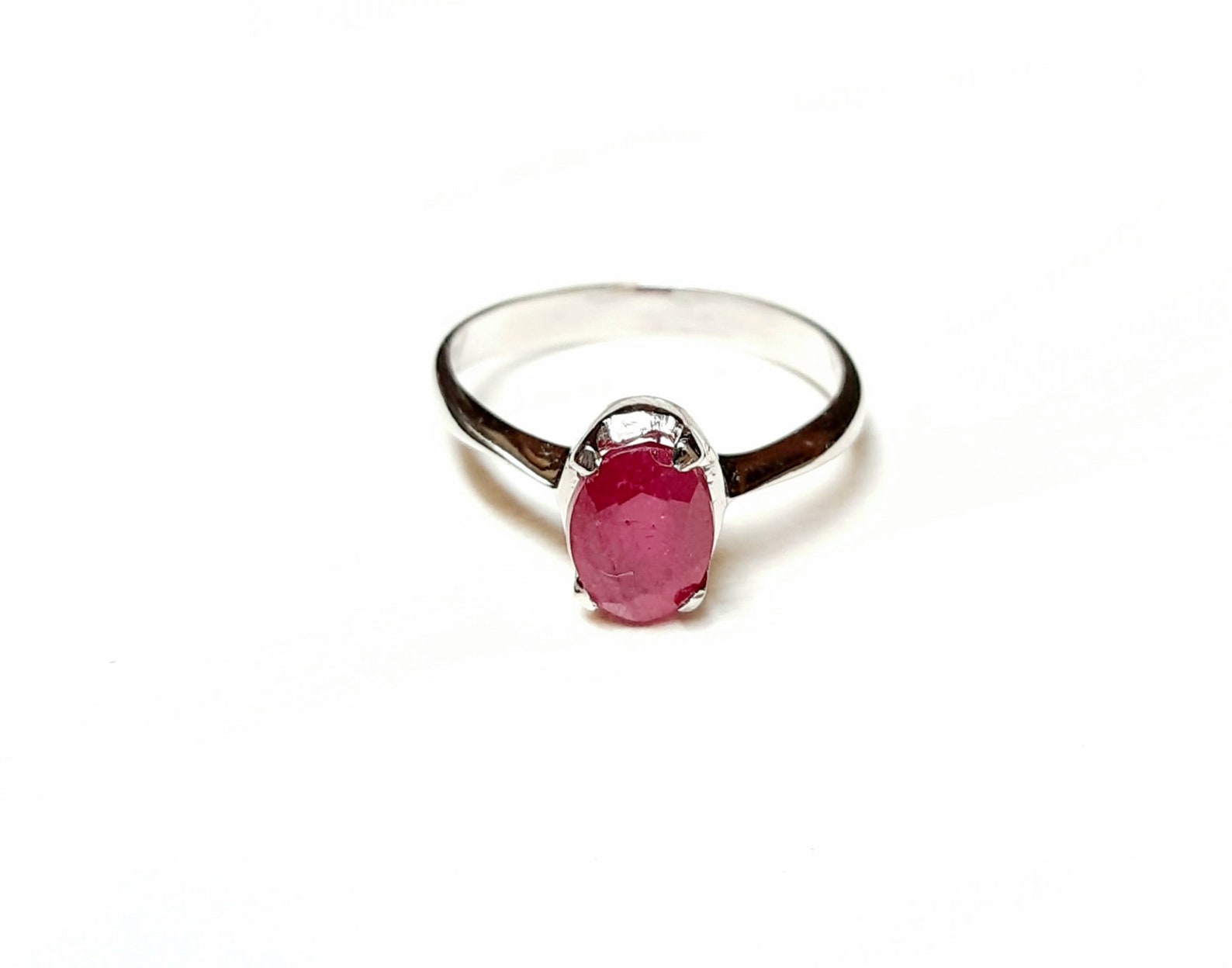 Natural Ruby Ring White Gold/ Natural Ruby AAAGemstone | Etsy