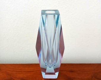 MANDRUZZATO Murano fasetterad vas design 60-talets rymdålder