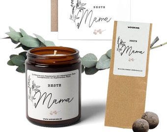 Geschenkset „Beste Mama“ mit Duftkerze, Grußkarte und Seedballs zum Muttertag