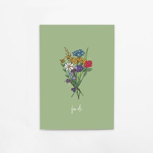 Carte postale en carton épais pour sous-bock "pour toi" en bavarois, copieux en dialecte