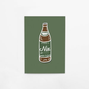 Postkarte aus dicker Bierdeckelpappe „Nix“zum bairischen, zünftigen Geburtstag in Dialekt