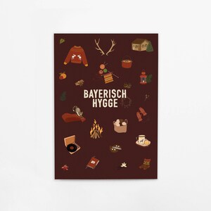Cartolina in cartone spesso per sottobicchieri “Bavarian Hygge” per l'inizio dell'autunno o del Natale