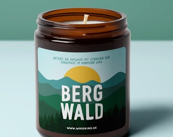 Bayerische Duftkerze “Bergwald” aus Rapswachs und naturreinen ätherischen Ölen - frische Zirbe
