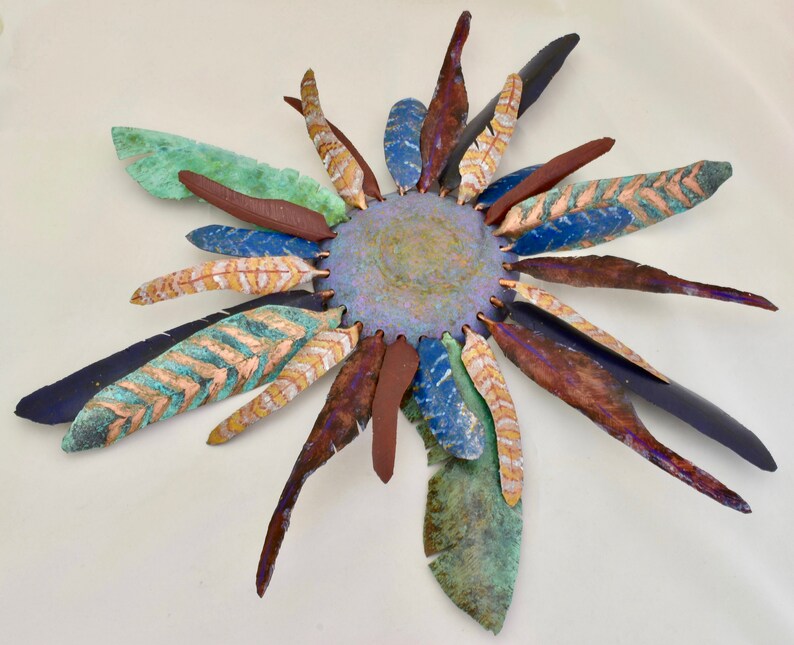 Copper and Steel Starburst Wall Hanging Sculpture Etsy