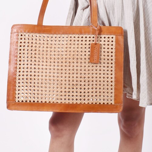 wicker tote bag