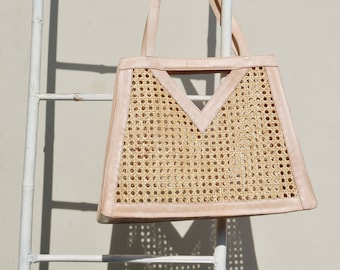 Chloe Hand Bag, Rattan Webbing Bag, Tote Bag, Straw Bag, Shopper Bag, Summer Bag, Cane Webbing Bag, Wicker tote bag