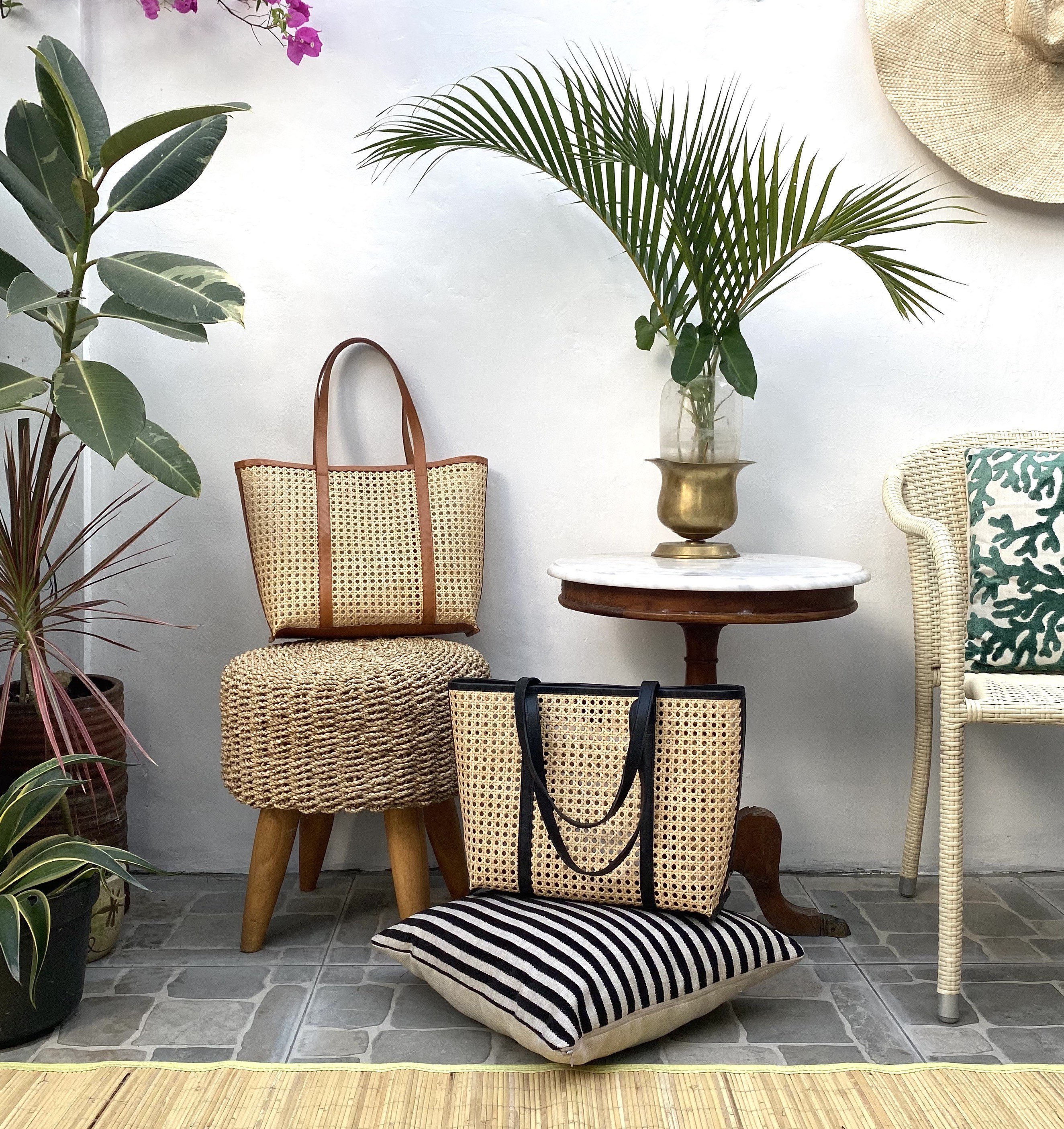 【PORTERNA】Lane rattan tote bag Zannia Rattan Tote, Summer Rattan Tote Bag - Etsy Canada