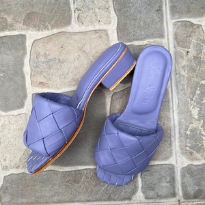 TEGES  Woven Open Toe Sandal , 5 cm heel mules