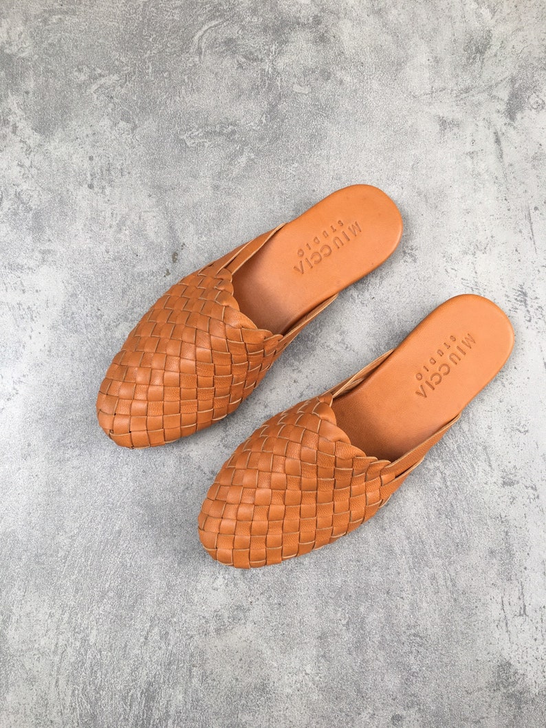 Diana Handwoven Goatskin Leather Loafer, Handmade Goatskin Leather Loafer, Hand Woven Loafer image 2