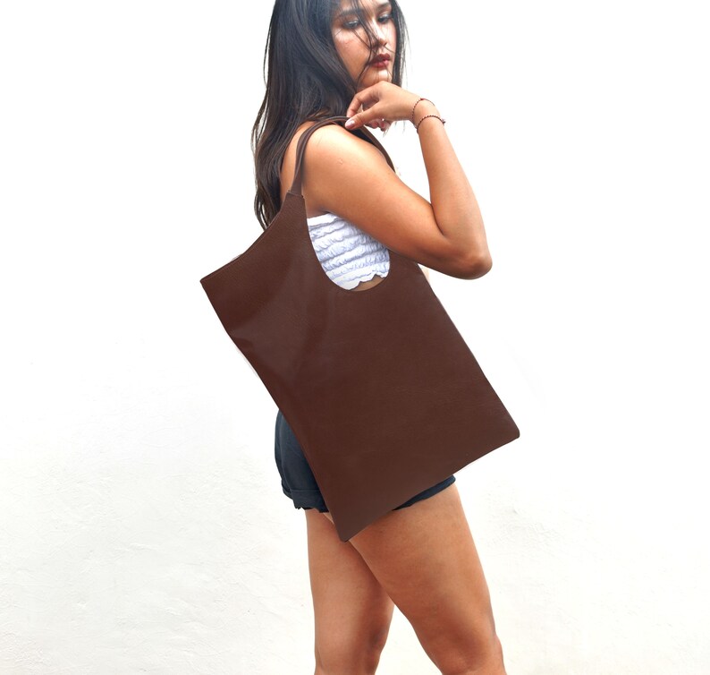 Mia Rectangular Tote Bag / Leather Rectangular Tote Bag / Etsy