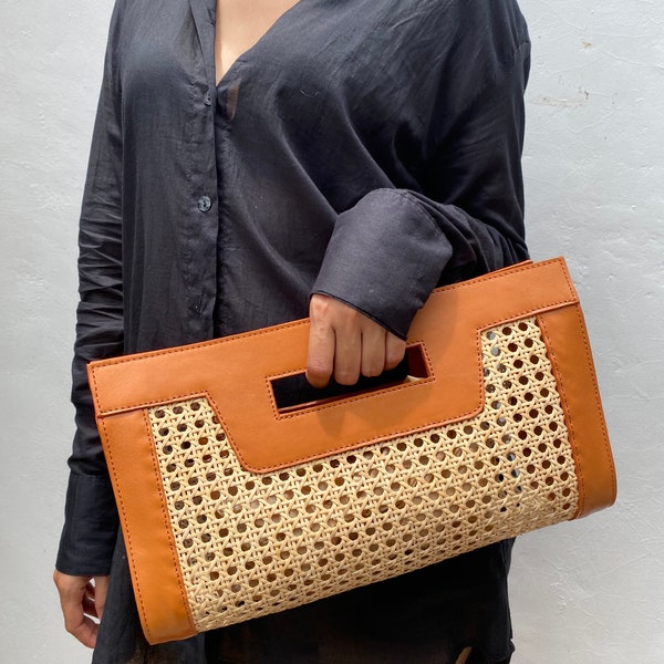 Kallista Rattan Clutch, Rattan Handbag, Rattan Purse, Gift for Her