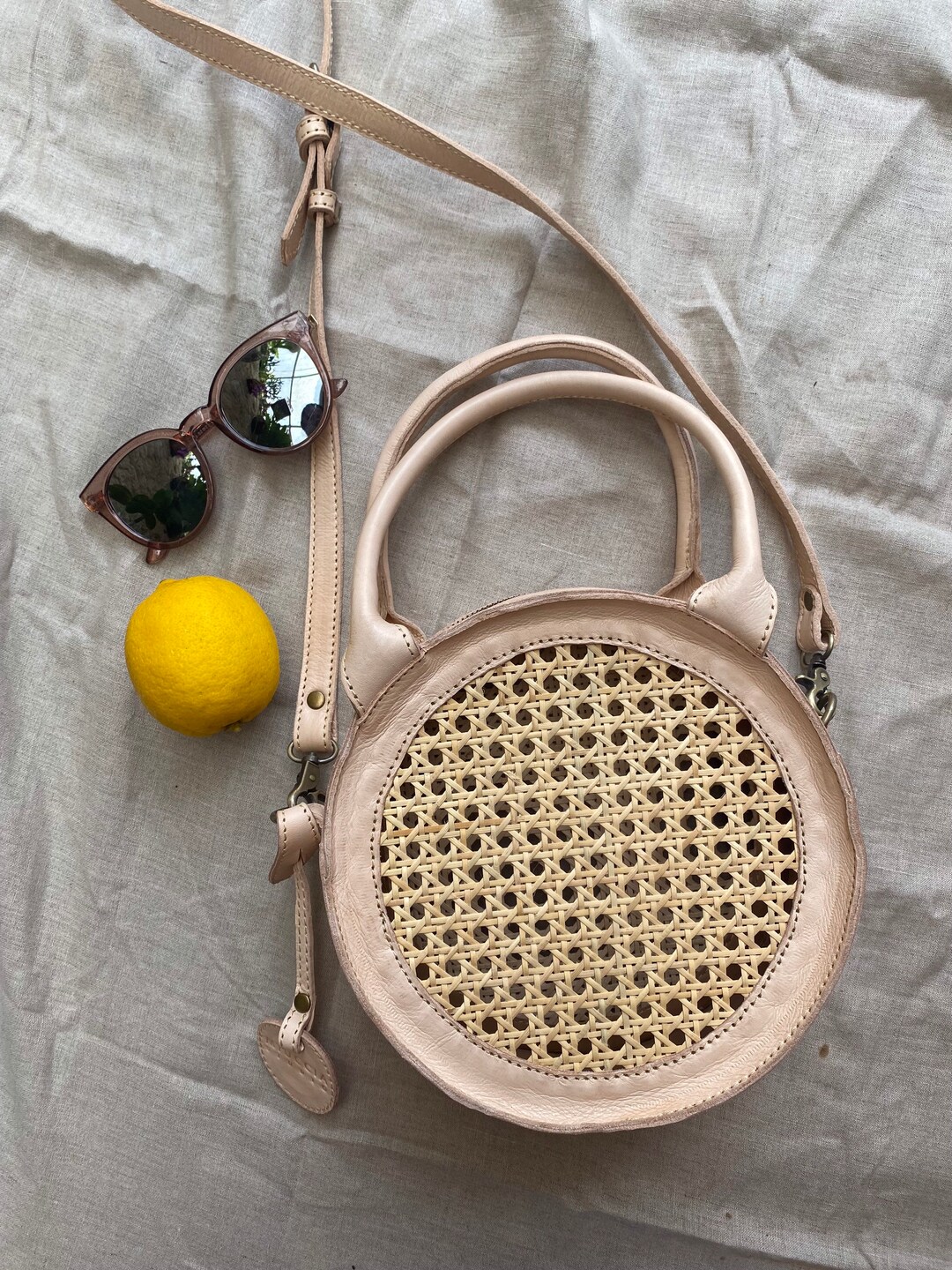 Donna Wicker Crossbody Rattan Crossbody Basket Bag Rattan Etsy