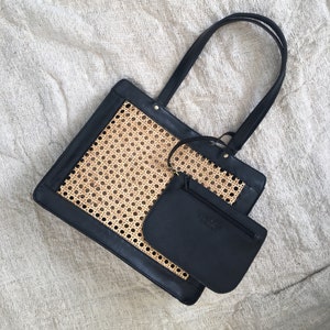 Zalmira Rattan Tote Bag with Purse