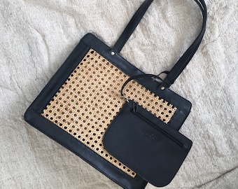 Bolso tote de ratán Zalmira con monedero