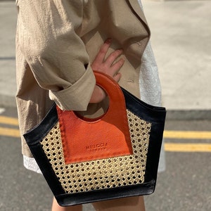 Bolsa de vime Srikandi, bolsa de vime, bolsa de palha de verão, bolsa de vime, presente para ela
