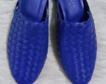 Oceana Handwoven Goatskin Leather Loafer, Handmade Goatskin Leather Loafer, Hand Woven Loafer