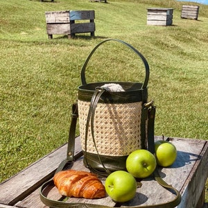 Bubu Rattan Bucket Bag, Rattan Bucket  Bag, Rattan crossbody bag