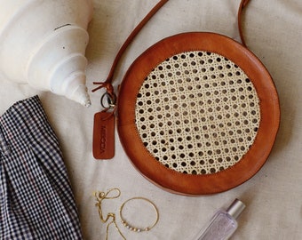 Isabel Wicker Crossbody, Rattan Crossbody, Basket Bag, Rattan Bag, Summer Bag, vintage style bag