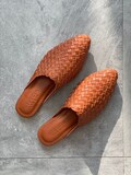 Vania Handwoven Goatskin Leather Mules, Handmade Goatskin Leather Mules, Hand Woven Mules product logo