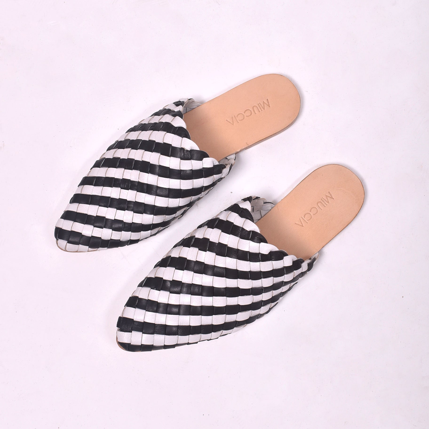 Zamilya Handwoven Leather Mules Handmade Leather Mules Hand Etsy