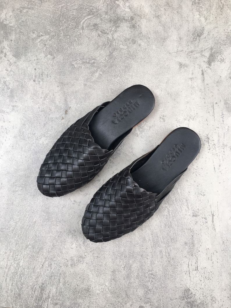 Diana Handwoven Goatskin Leather Loafer, Handmade Goatskin Leather Loafer, Hand Woven Loafer image 4