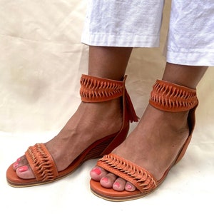 Ibiza  Wedges, Leather Wedges Sandal, Comfort Wedges Sandal, Ankle Strap Sandal, Ankle Strap Wedges Sandal