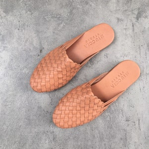 Diana Handwoven Goatskin Leather Loafer, Handmade Goatskin Leather Loafer, Hand Woven Loafer image 3