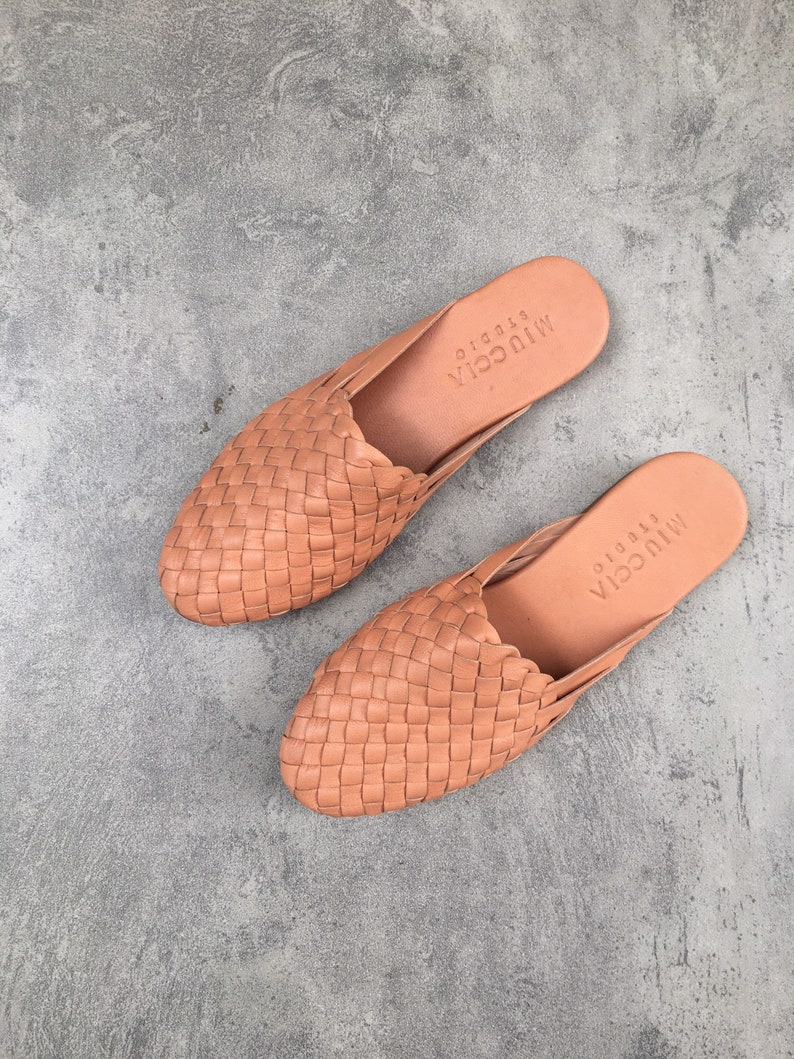 Diana Handwoven Goatskin Leather Loafer, Handmade Goatskin Leather Loafer, Hand Woven Loafer image 3