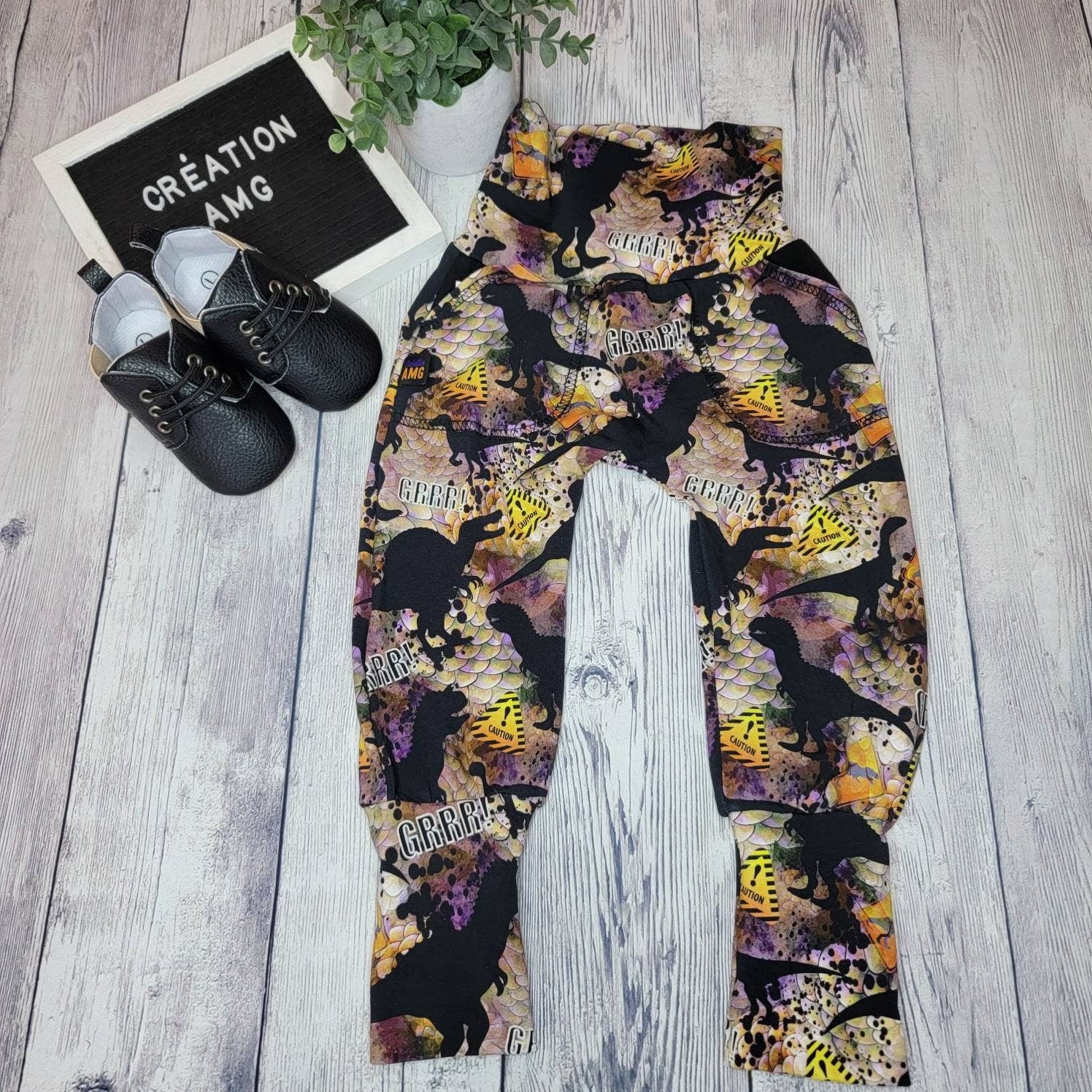 Evolutionary Dinosaur pants with jogging style pocket Unisex
