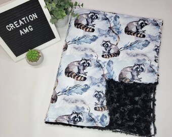 Doudou Minky blanket 30x40 Raccoon