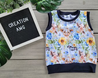 Scalable Camisole For Children Cow Pig Sheep