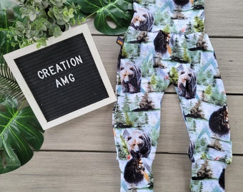 Evolutionary pants with Grizzly bear pattern