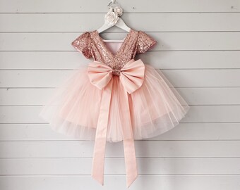 pink and gold baby dress