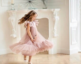 dusty rose dress for little girl