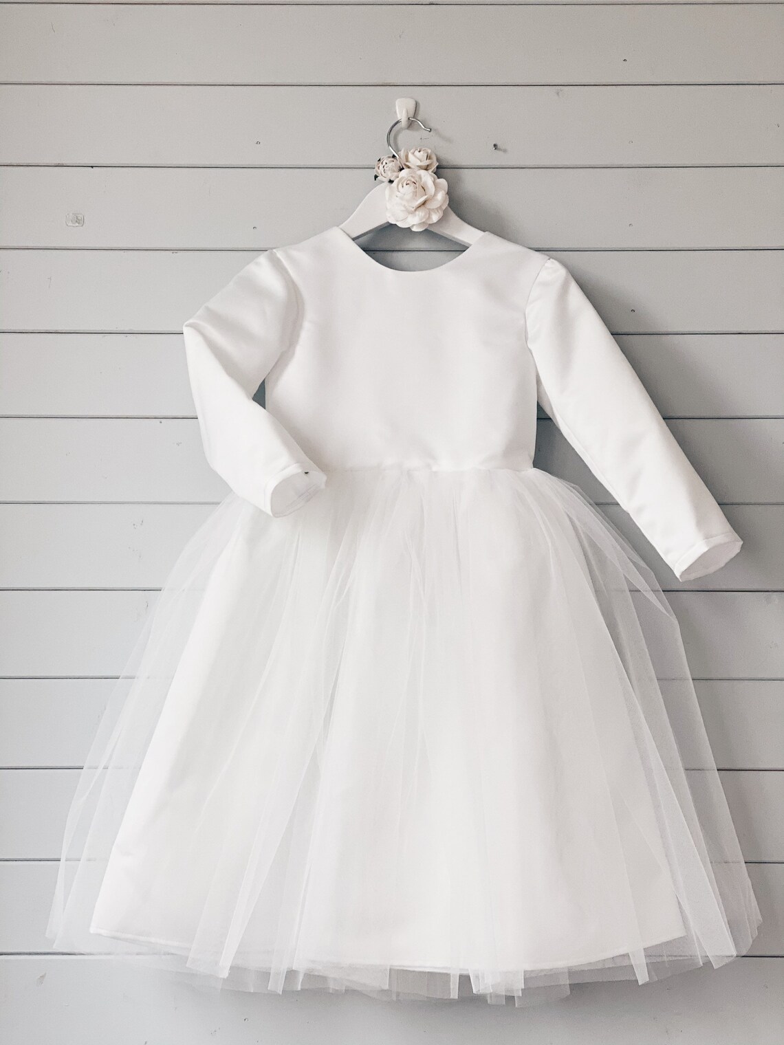 Flower girl dress Long sleeve flower girl dress White child Etsy