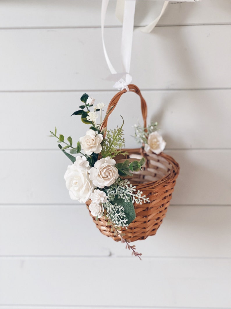 NLDGR Blumenmädchen Korb Weiß - Romantisch Für Hochzeiten
