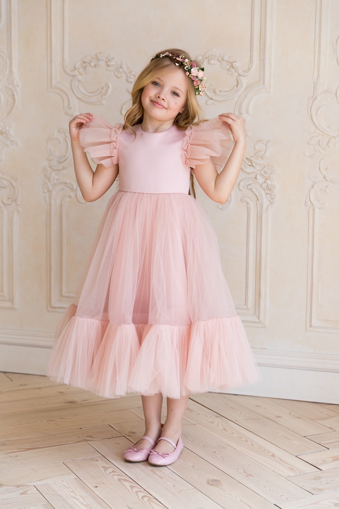 Flower girl dress Blush flower girl dress flower girl dress Etsy