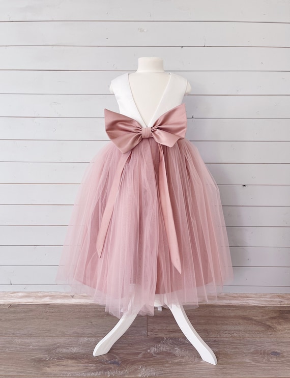 Flower girl dress Dusty rose child dress Dusty pink flower Etsy