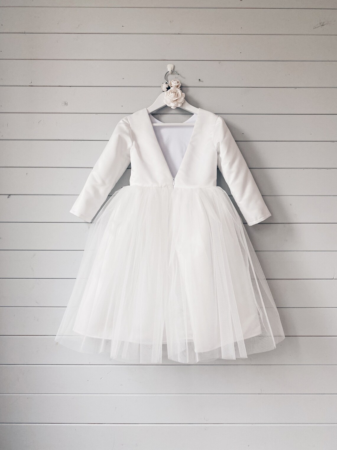 Flower girl dress Long sleeve flower girl dress White child Etsy